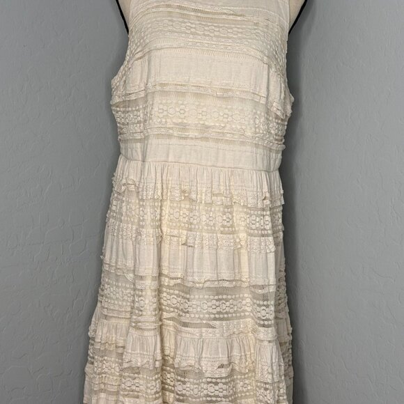 Torrid Ivory Lace High Neck Sleeveless Lined Tiered Dress Size 18 - Picture 4 of 13
